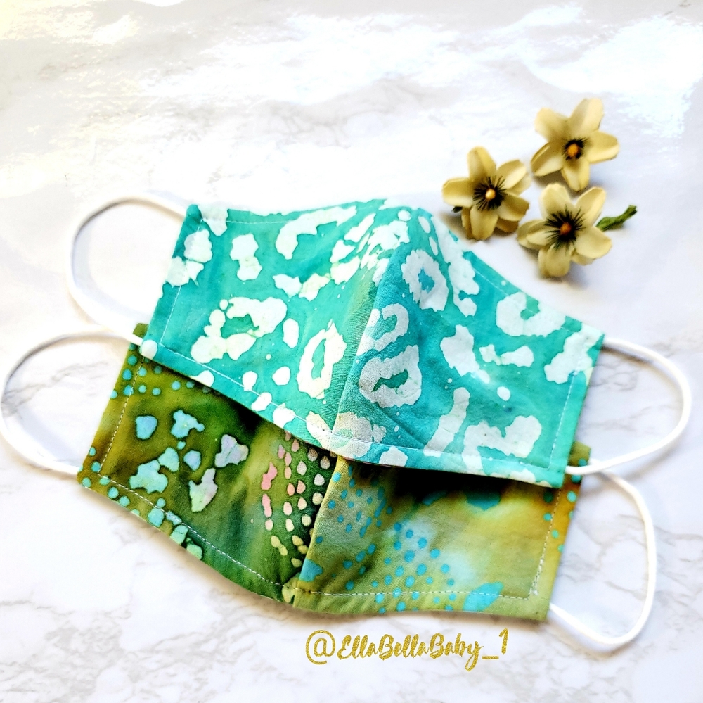 Batik Face Mask Kids 3 Layers Filter Leopard Mask